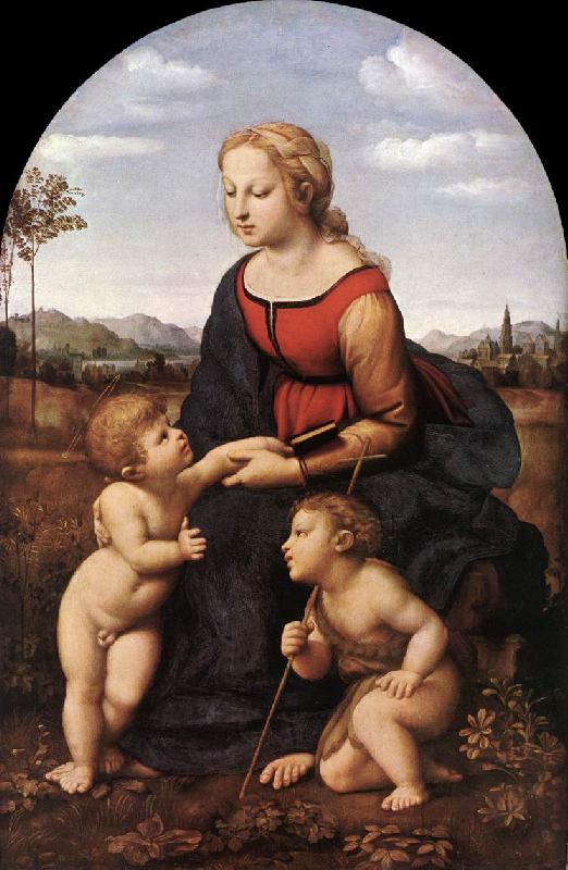 RAFFAELLO Sanzio The Virgin and Child with Saint John the Baptist (La Belle Jardinire)  af Germany oil painting art